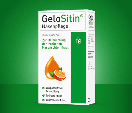 Bei trockener und gereizter Nasenschleimhaut hilft GeloSitin®.